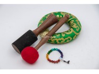 Mantra Etched Jhumka Singing Bowl with Buddha Eyes & Mantra Chakra