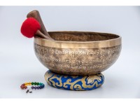 Mantra Etched Jhumka Singing Bowl with Tibetan Om & Tibetan Conch Design