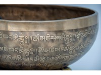 Mantra Etched Jhumka Singing Bowl with Tibetan Om & Tibetan Conch Design