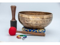Mantra Etched Jhumka Singing Bowl with Tibetan Om & Tibetan Conch Design