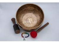 Mantra Etched Jhumka Singing Bowl with Tibetan Om & Tibetan Conch Design