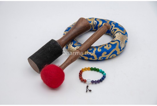 Mantra Etched Jhumka Singing Bowl with Tibetan Om & Tibetan Conch Design