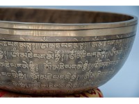 Mantra Etched Jhumka Singing Bowl with Tibetan Conch & Mantra Mandala