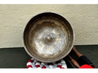 Lingam Tibetan Singing Bowl with Shree Yantra Symbols & Lotus Mantra Engraving