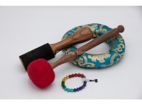 Lingam Tibetan Singing Bowl with Eight Auspicious Symbols, Lotus Mantra & Mandala Design