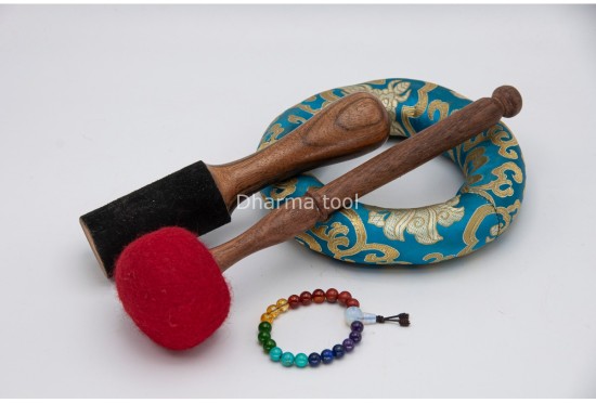 Lingam Tibetan Singing Bowl with Eight Auspicious Symbols, Lotus Mantra & Mandala Design