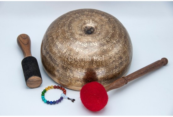 Lingam Tibetan Singing Bowl with Tibetan Mantra & Mandala Engraving