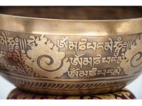 Buddha Tibetan Singing Bowl with Tibetan Mantra & Flower of Life Design