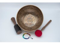 Buddha Tibetan Singing Bowl with Tibetan Mantra & Flower of Life Design