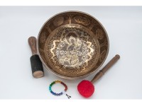 Saraswoti Tibetan Singing Bowl with Flower of Life, Seven Chakras & Seed of Life Design