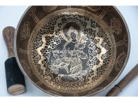 Saraswoti Tibetan Singing Bowl with Flower of Life, Seven Chakras & Seed of Life Design