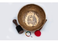 Premium Samantabhadra Yab-Yum Tibetan Singing Bowl with Tibetan Mantra & Lotus Mantra Mandala