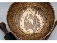 Premium Samantabhadra Yab-Yum Tibetan Singing Bowl with Tibetan Mantra & Lotus Mantra Mandala