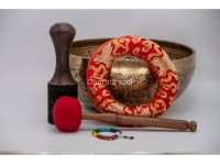 Premium Samantabhadra Yab-Yum Tibetan Singing Bowl with Tibetan Mantra & Lotus Mantra Mandala