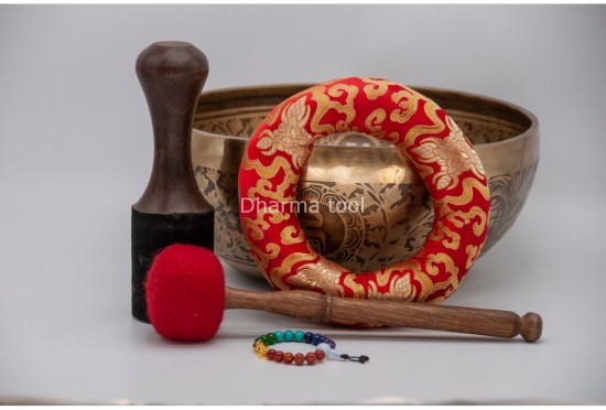Premium Samantabhadra Yab-Yum Tibetan Singing Bowl with Tibetan Mantra & Lotus Mantra Mandala
