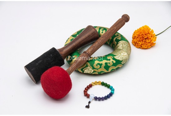 Shree Yantra Tibetan Singing Bowl with Golden Interior & Etched Sacred Geometry