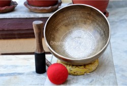 Green Tara Etched – Handmade Tibetan Singing Bowl (Multiple Size Options)