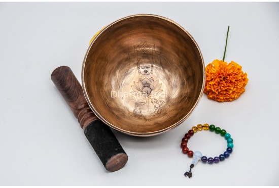 Palm Size Hand Engraved Tibetan Singing Bowl – Multiple Size Options (5 & 6 Inches)