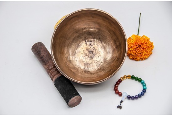 Palm Size Hand Engraved Tibetan Singing Bowl – Multiple Size Options (5 & 6 Inches)