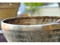 Tibetan Mantra & Endless Knot Etched Singing Bowl – Handmade Himalayan Bowl with Double Dorje (Multiple Size Options)