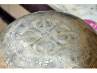 Tibetan Mantra & Endless Knot Etched Singing Bowl – Handmade Himalayan Bowl with Double Dorje (Multiple Size Options)