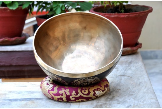 7 Chakra Symbols Etched Tibetan Singing Bowl – Multiple Size Options