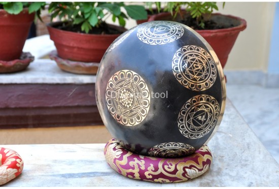 7 Chakra Symbols Etched Tibetan Singing Bowl – Multiple Size Options