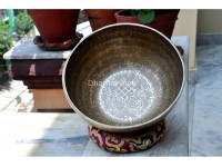 Tibetan Mantra & Endless Knot Etched Tibetan Singing Bowl – Tibetan Om Back (Multiple Size Options)