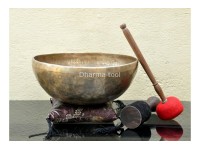 Large Buddha Etched Tibetan Singing Bowl with Eight Lucky Symbols – Multiple Large Size Options