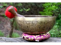 Austamangala Carved Tibetan Singing Bowl – Multiple Size Option