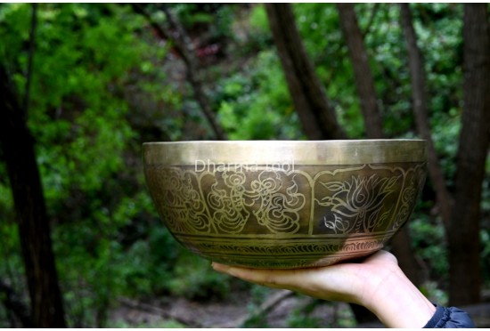 Austamangala Carved Tibetan Singing Bowl – Multiple Size Option