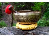 Lotus Mandala & Tibetan Mantra Etched Tibetan Singing Bowl – Multiple Size Option