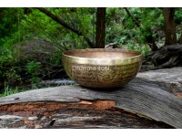 Lotus Mandala & Tibetan Mantra Etched Tibetan Singing Bowl – Multiple Size Option