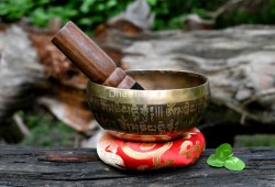 Mini Mantra Etched Tibetan Singing Bowl – 4-Inch Palm Size Meditation Bowl