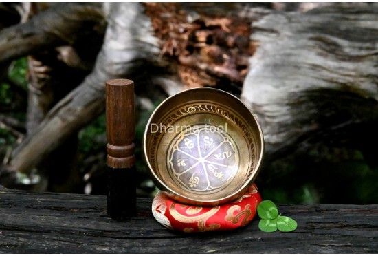 Mini Mantra Etched Tibetan Singing Bowl – 4-Inch Palm Size Meditation Bowl
