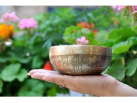 Mini Mantra Etched Tibetan Singing Bowl – 4-Inch Palm Size Meditation Bowl