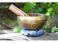 Palm Size Mantra-Carved Tibetan Singing Bowl – Multiple Size Options (5 & 6 Inches)
