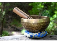 Palm Size Mantra-Carved Tibetan Singing Bowl – Multiple Size Options (5 & 6 Inches)