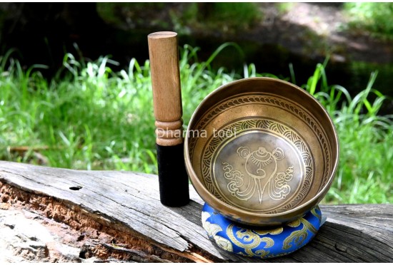 Palm Size Mantra-Carved Tibetan Singing Bowl – Multiple Size Options (5 & 6 Inches)