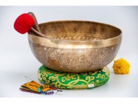 Large Tibetan Endless Knot Singing Bowl with Eight Lucky Symbols – Multiple Large Size Options