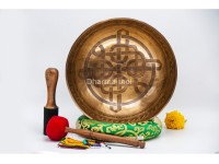 Large Tibetan Endless Knot Singing Bowl with Eight Lucky Symbols – Multiple Large Size Options