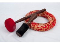 Large Tibetan Singing Bowl with Tibetan Mandala, Hindu Om & Eight Auspicious Symbols