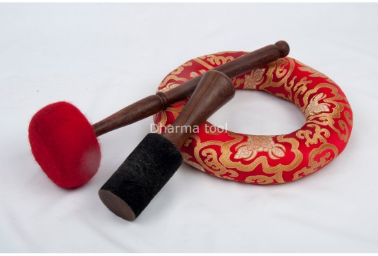 Large Tibetan Singing Bowl with Tibetan Mandala, Hindu Om & Eight Auspicious Symbols