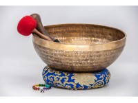Large Buddha Foot Tibetan Singing Bowl with Tibetan Mantra & Tibetan Om Design