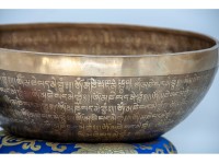 Large Buddha Foot Tibetan Singing Bowl with Tibetan Mantra & Tibetan Om Design