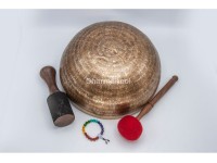 Large Buddha Foot Tibetan Singing Bowl with Tibetan Mantra & Tibetan Om Design