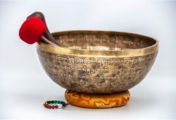 Tibetan Conch Head Therapy Bowl with Full Tibetan Mantra & Tibetan Om Design