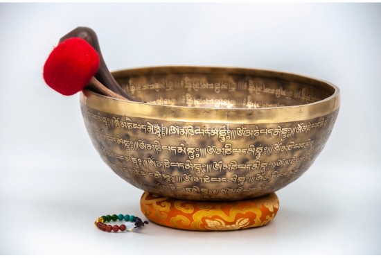 Tibetan Conch Head Therapy Bowl with Full Tibetan Mantra & Tibetan Om Design