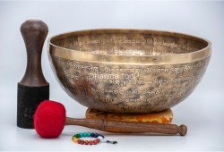 Tibetan Conch Head Therapy Bowl with Full Tibetan Mantra & Tibetan Om Design