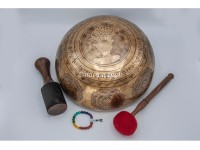 Premium Manjushree Tibetan Singing Bowl with Tibetan Mantra & Double Fish Symbol